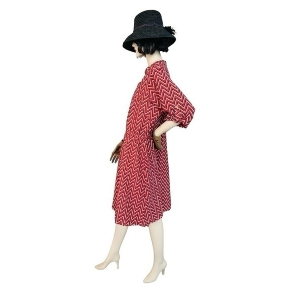 Women Dress Speed Control NY Chevron Print Dress Tassel Front Sheath Midi Dress - Picture 7 of 12